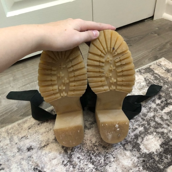 FREE PEOPLE × Blake Wrap Platform Boots Sandals Black Leather / EU 38 US 7.5 - Picture 8 of 16